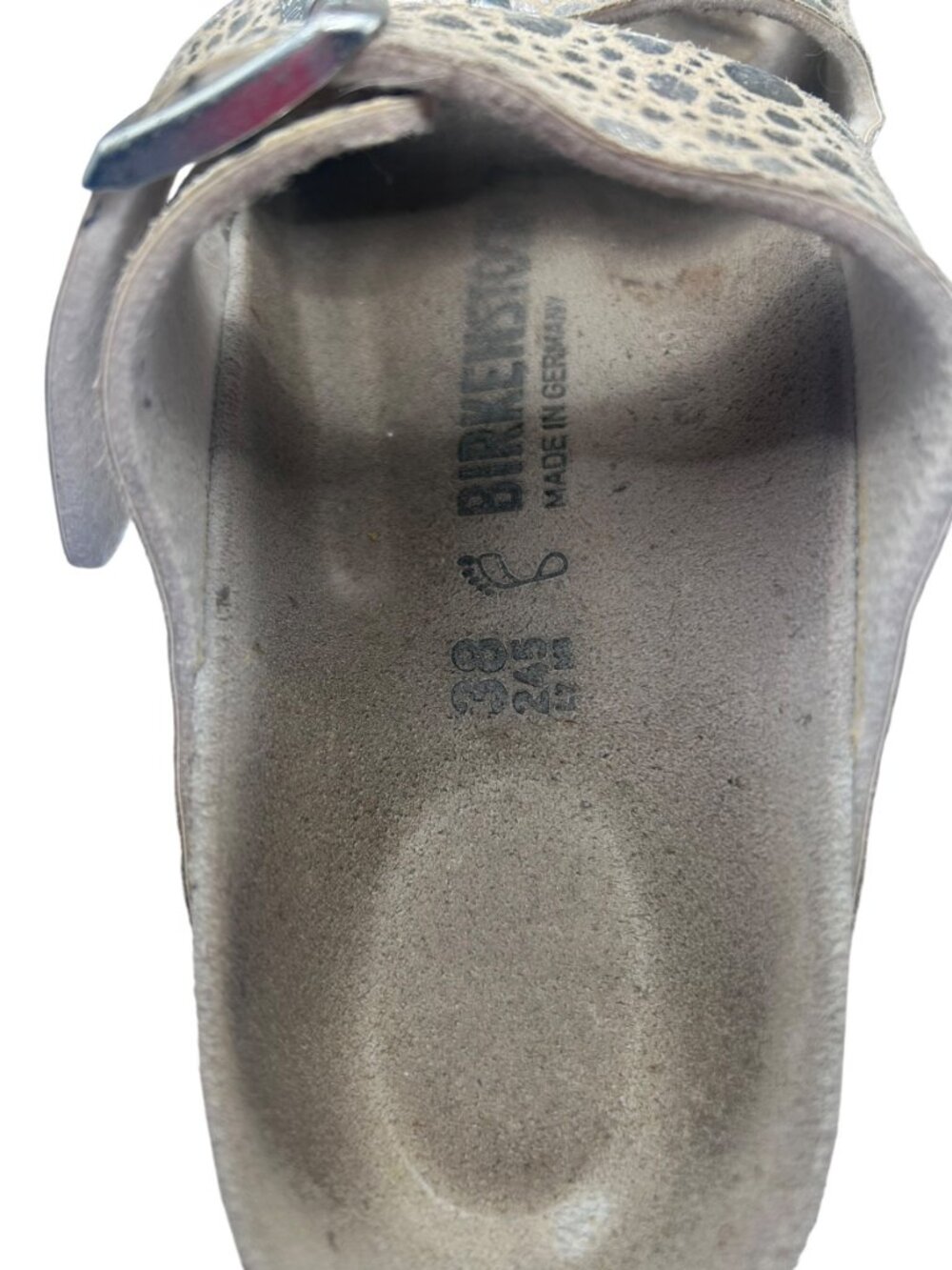 Birkenstock Arizona Stone Silver Metallic Sandals 38 AS IS - Picture 8 of 10